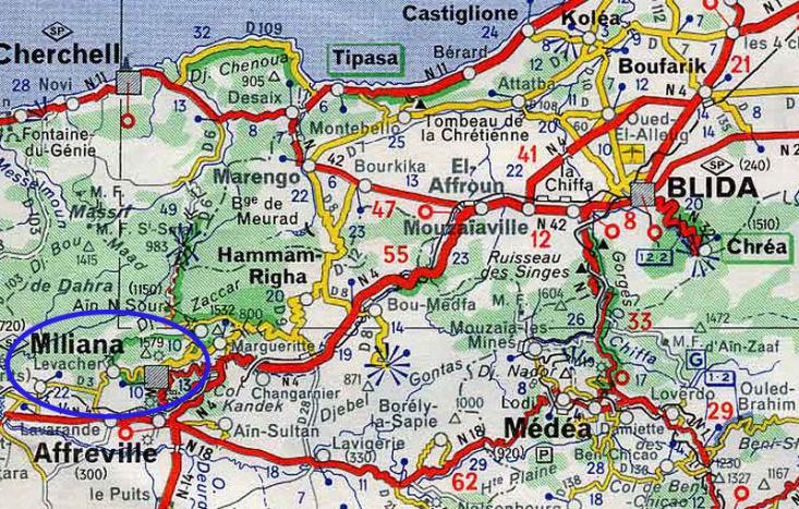 Carte de Miliana