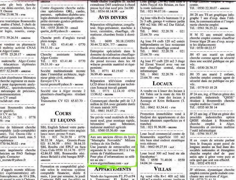 Journal Liberté / Dimanche 04 Mars 2012