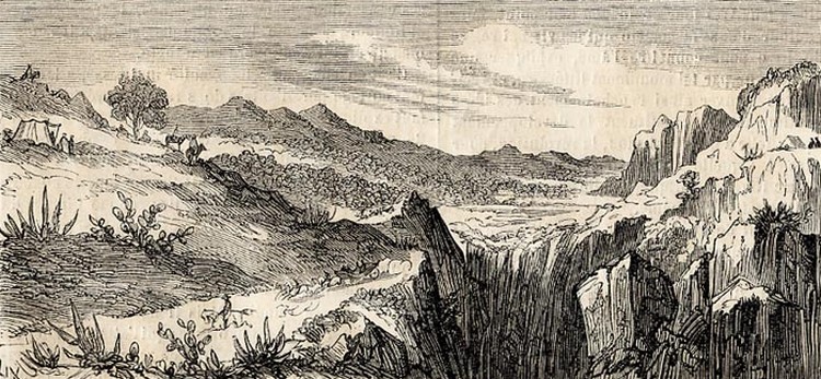 les Gorges de Milianah, croquis de M.Moullin