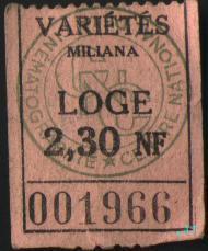 Miliana/61 Ticket Cinéma Variétés
