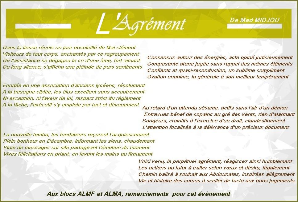 Voici venu l'Agrément